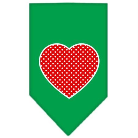 UNCONDITIONAL LOVE Red Swiss Dot Heart Screen Print Bandana Emerald Green Large UN851577
